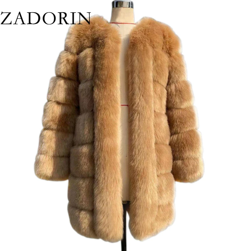 ZADORIN 2021 Winter New Long Furry Faux Fur Coat Jackets Women Thick Warm Fluffy Jacket Causal Party Overcoat Plus Size | Женская одежда