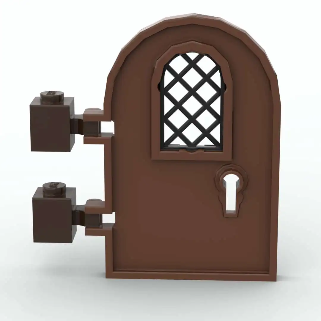 

30set Door 1x4x6 Round Top with Window and Keyhole Reinforced Edge MOC Building Bricks Parts Assembly Blocks Toy for Kids