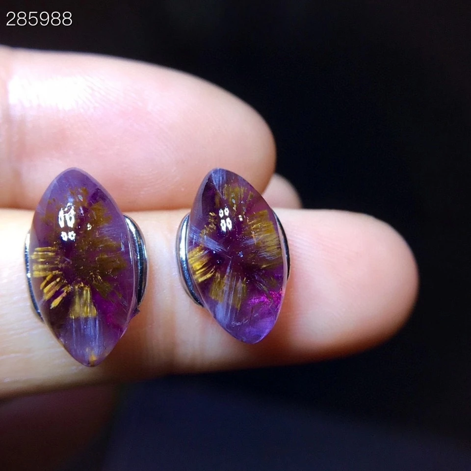 

Женские серьги из серебра 925 пробы, с натуральным какоксенит, 23 цветка