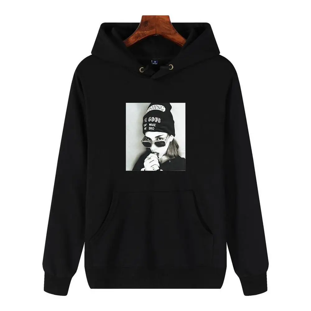 Casual Women Sweetshirts White Long Sleeve Tops Pink Pocket Autumn Winter Korean Style Woman Hoodies Black Print Sweet A Capuche