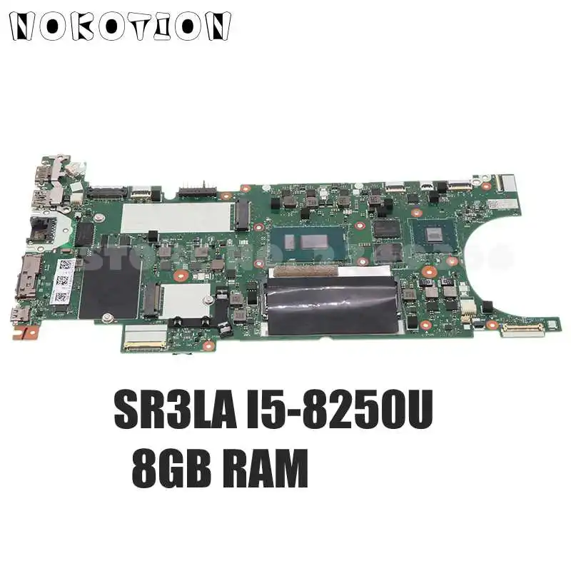 

NOKOTION 02HL816 02HL817 02HL818 02HL819 NM-B471 For Lenovo ThinkPad T480S Laptop Motherboard SR3LA I5-8250U CPU 8G RAM MX150 2G