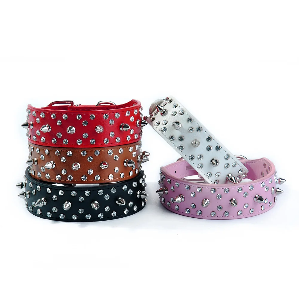 

Anti-Bite Spiked Collar Studded Pet Dog Collar Leather Dog Collar for Large Dogs Cool Spikes Studded Dogs collar Pets Supplies
