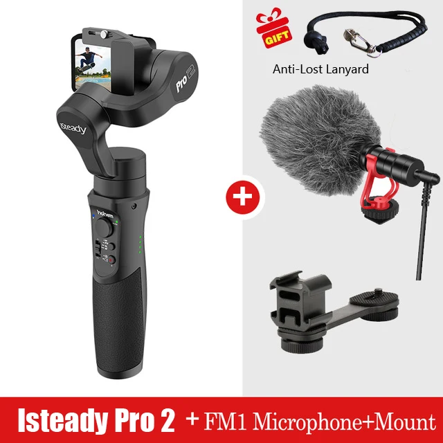 Hohem iSteady Pro 2 3-х позиционный ручной карданный стабилизатор для DJI Osmo Экшн камера GoPro 7 6 экшн-камеры XiaoYi 4K sony RXO Камера PK G6 Эволюция - Цвет: Розово-красный