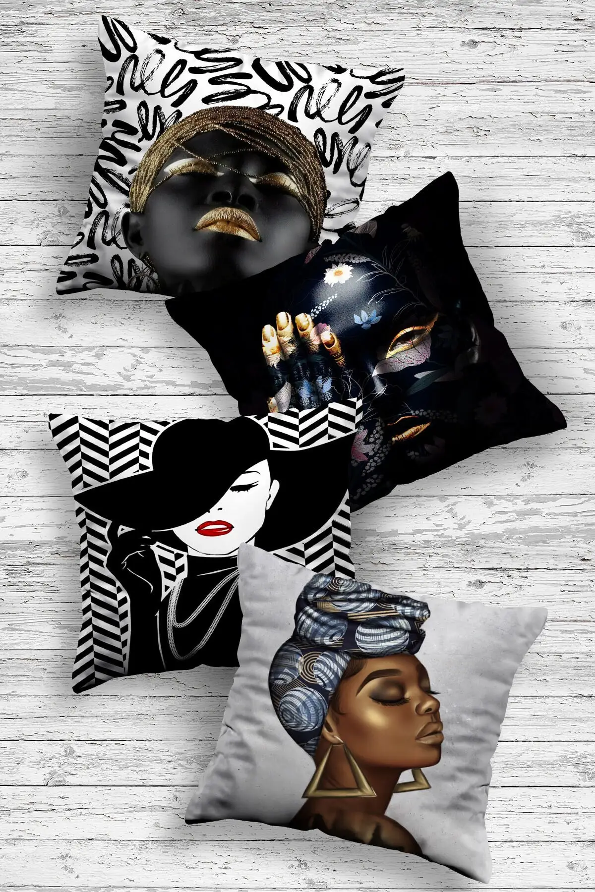 

Home, Office, İndoor and Outdoor Special Design Decorative 4-Combination Cushion Cover