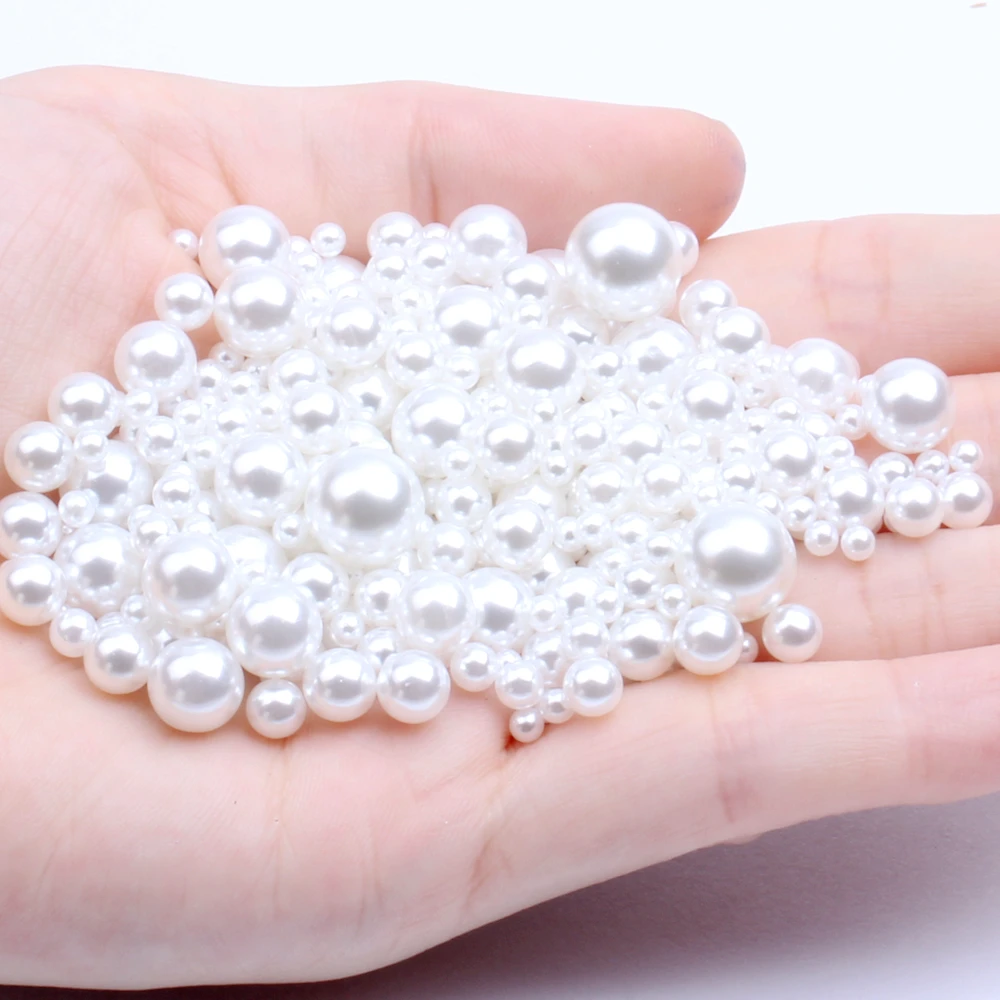 Белый 1 5 мм-18 мм маленькая сумка высокого яркого АБС без отверстия Круглый