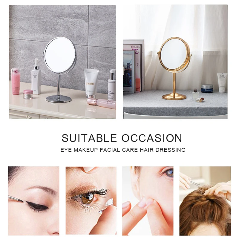 Зеркало косметическое двухстороннее металлическое с 2 увеличениями 7