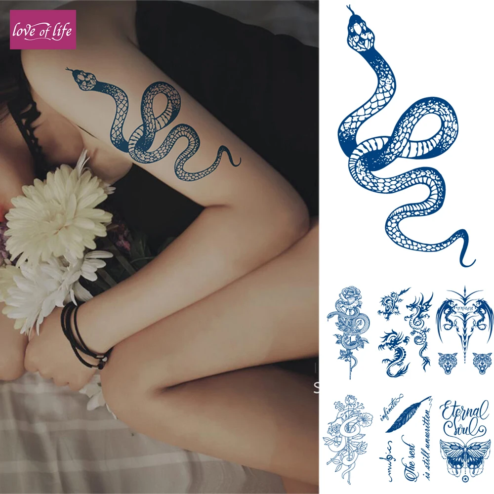 

Semi Permanent Lasts 1-2 Weeks Henna Temporary Tattoo Stickers ,Waterproof Realistic Look that Fades Naturally Plant-Based Ink