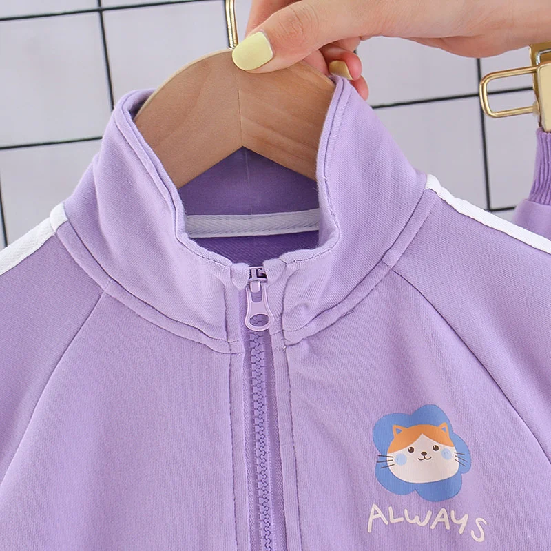 New Spring Autumn Baby Girls Clothes Children Fashion Cotton Jacket Pants 2Pcs/Set Toddler Sports Casual Costume Kids Tracksuits