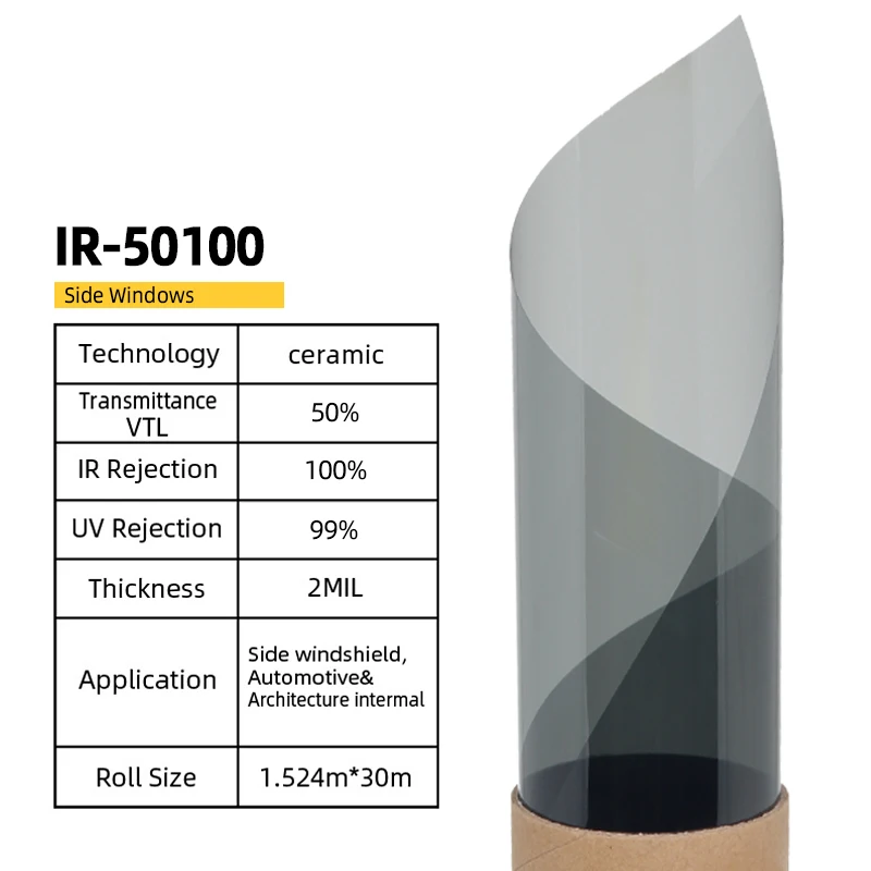 

VLT50% Skin Care Heat Rejection Solar Window Film Anti Glare Nano Ceramic Film IRR100% Car Window Tinted Solar Film