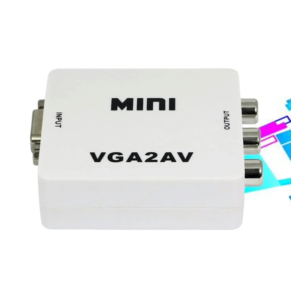 Адаптер для мини конвертера с VGA на AV поддержка 1080P VGA2AV адаптер ПК TV HD|Кабели VGA| |