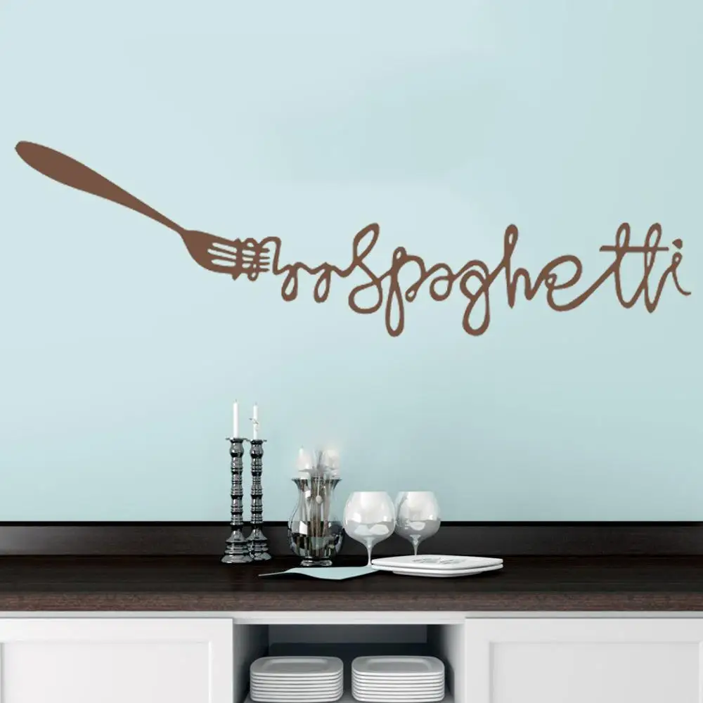 Виниловая вилка, Настенная Наклейка для ресторана, посуда, украшения, наклейки, цитаты, обои, декор для комнаты, дома, кухни, постер на заказ HY2027