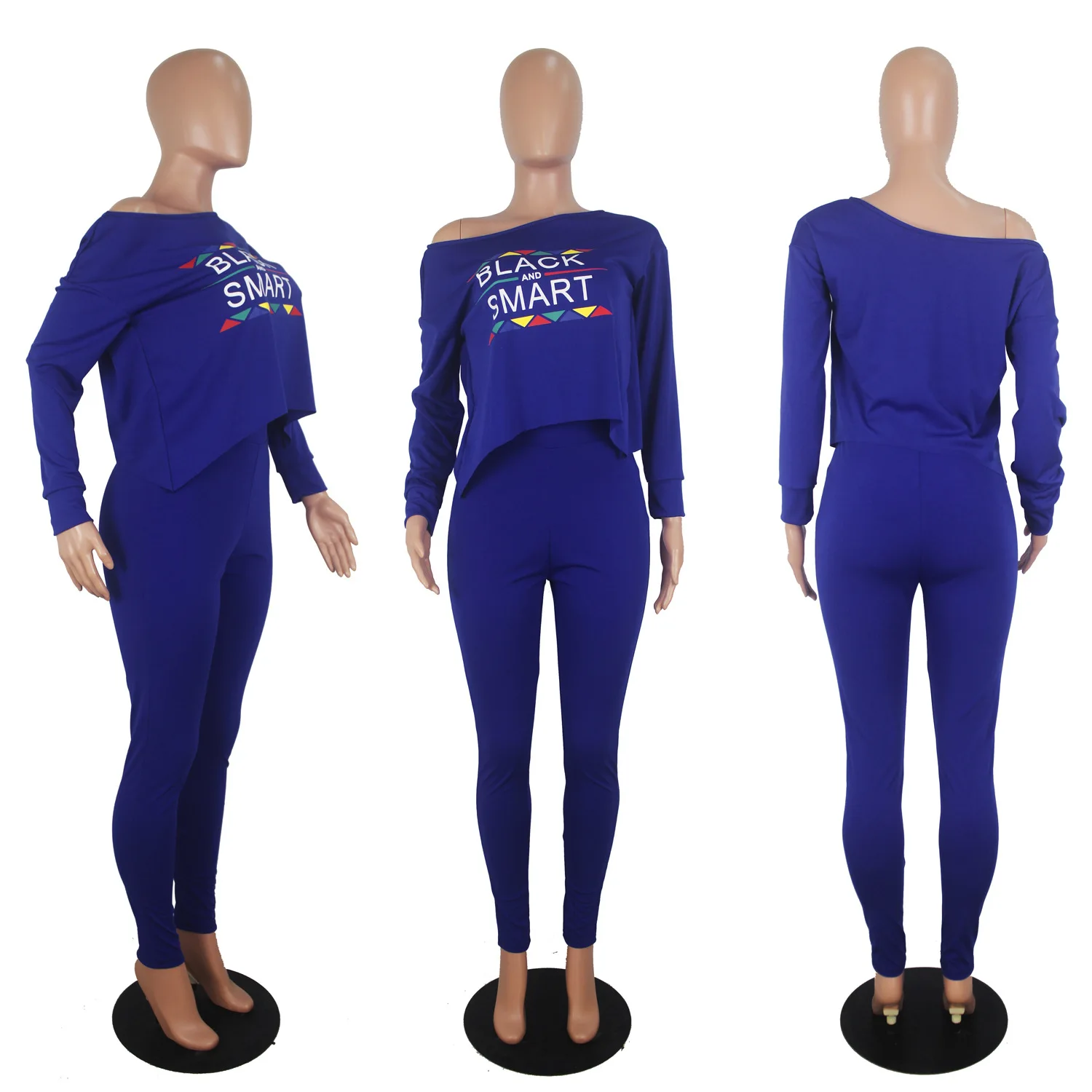 Высокая мода спортивная одежда с буквенным принтом длинным рукавом О-образным