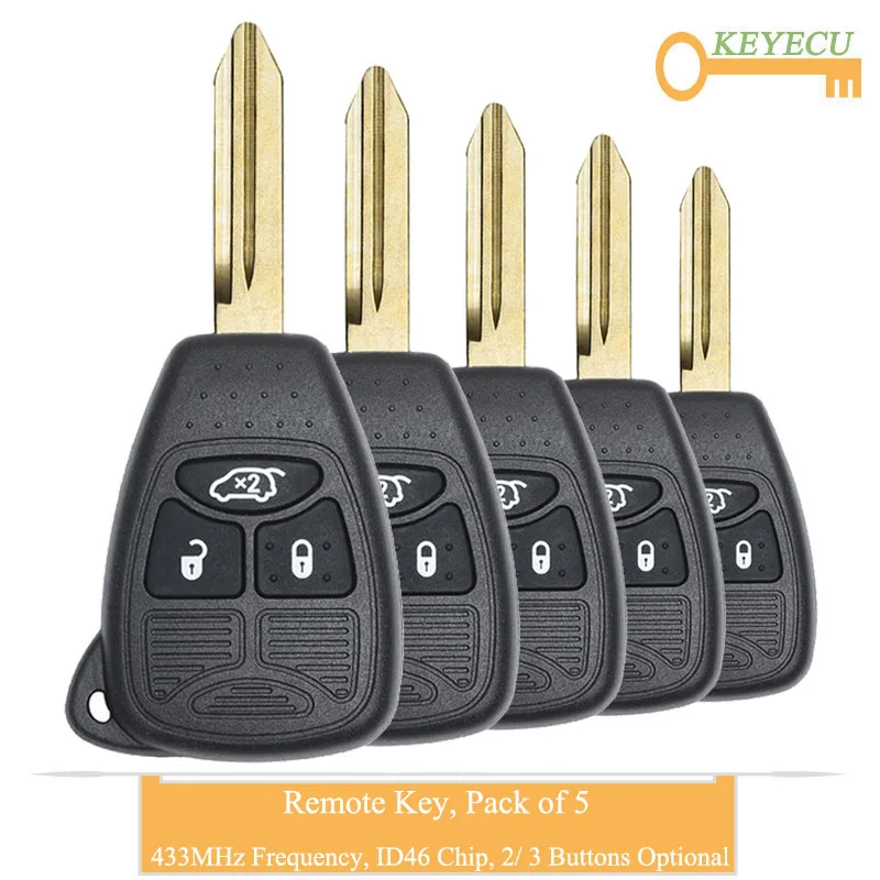KEYECU 5 шт. Автомобильный ключ дистанционного управления для Chrysler C300 PT Cruiser Sebring Jeep