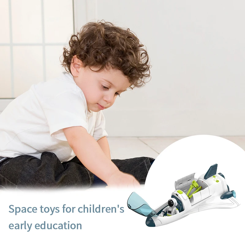 

Kids Fun Diecast Space Shuttle Cast Space Craft Space Plane Pull Back Model With Sound Light Music Display Stand Child Toy Gift