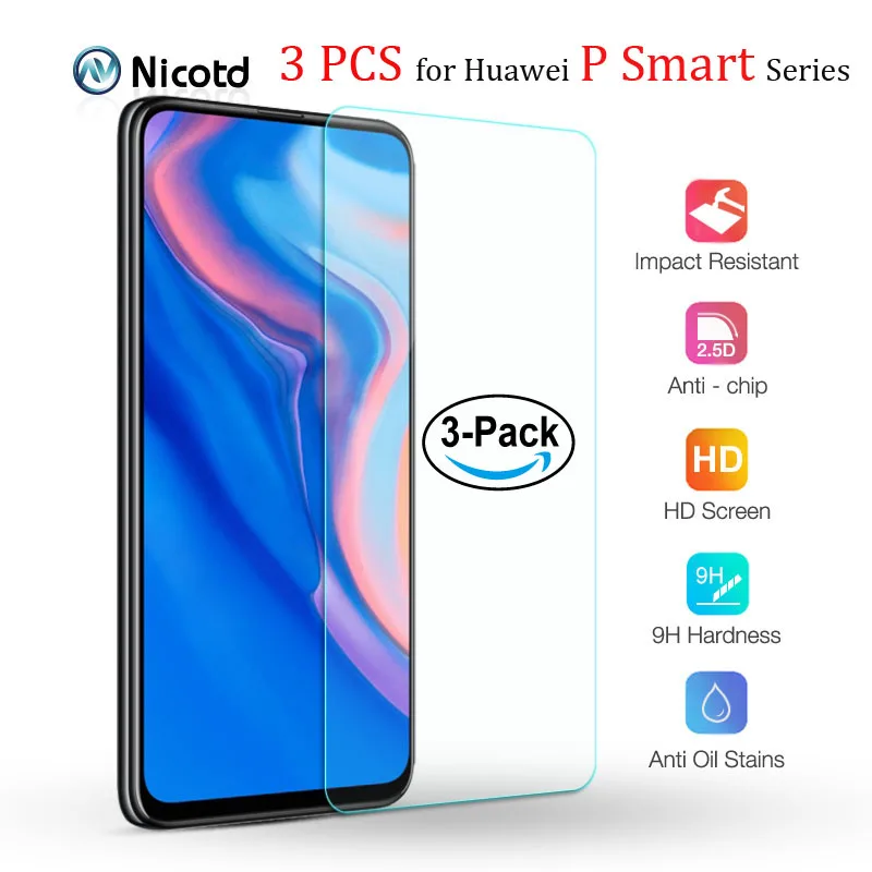 3 шт. Защитное стекло для экрана Huawei P Smart 2019 защитное закаленное PSmart Plus Z |