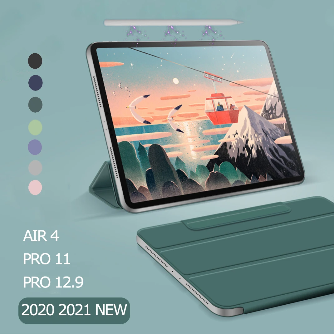 

For iPad Pro 11 Case 2020 New iPad Pro 12.9 Cover 2021 For iPase Air 4 Case Air 5 Magnetic Closure with Pencil Holder Funda Capa
