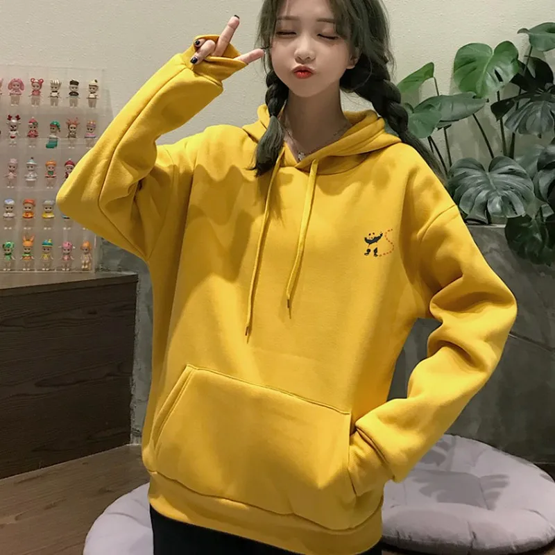 Толстовка с принтом панды Женская толстовка длинным рукавом пуловер капюшоном