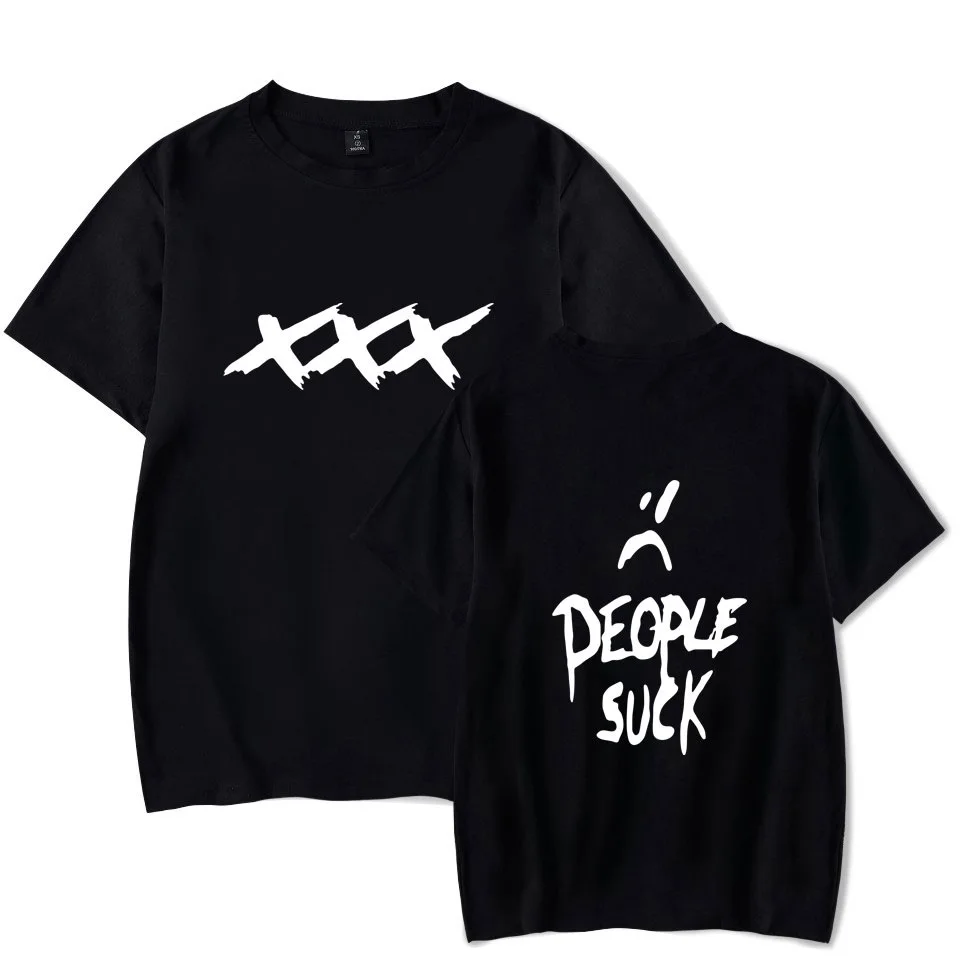 Футболка унисекс Merch xxxtentacion хлопковая с коротким рукавом белая розовая черная