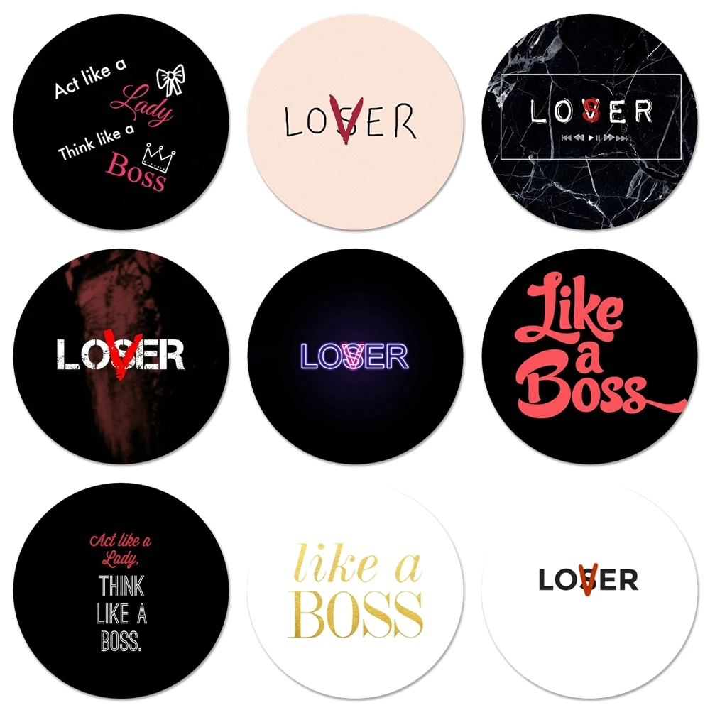 

Loser Lover Think Like A Boss Painted Icons Pins Badge Decoration Brooches Metal Badges For Clothes Backpack Decoration