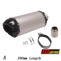 51mm Universal Motorcycle Exhaust Vent Pipe With Muffler Stainless Steel 390/465mm Exhaust System Modified For ATV Street Bike