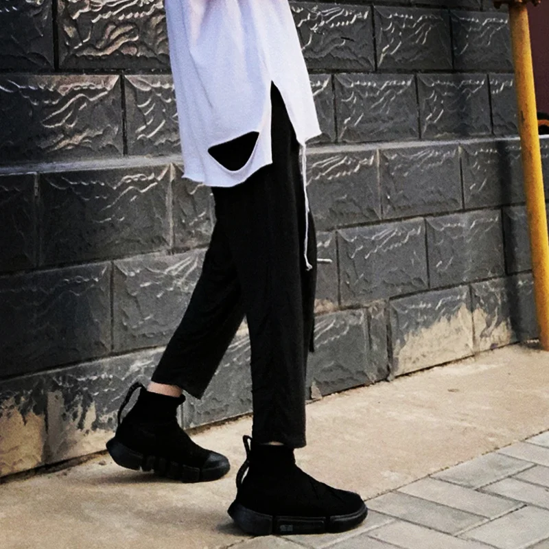 Летние тонкие свободные брюки в стиле хип хоп для мужчин и женщин Длинные