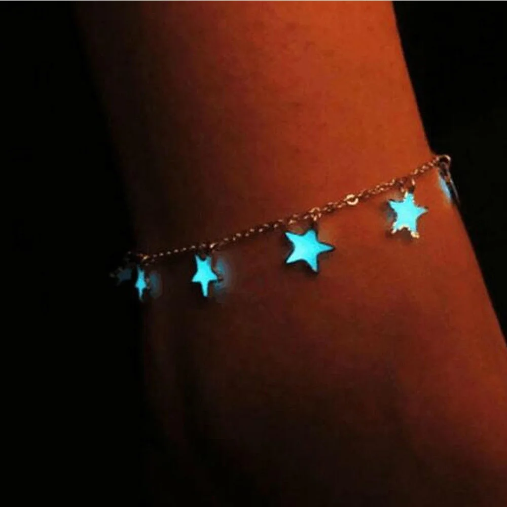 Браслет на лодыжку Женский светящаяся цепочка со звездами Ювелирное Украшение