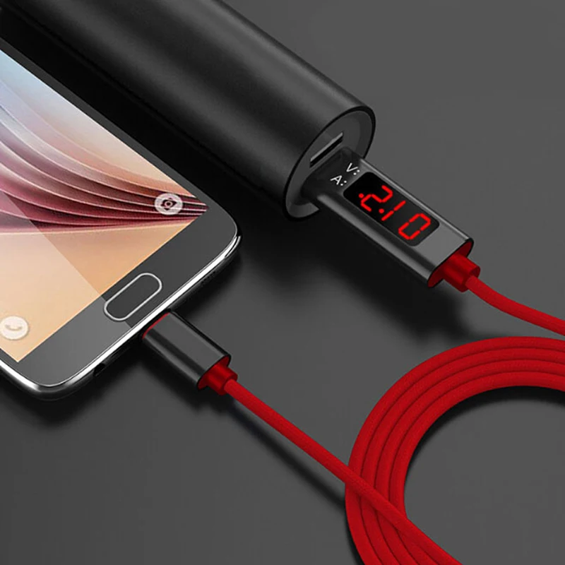 3A QC 3 0 микро USB кабель зарядное устройство дисплей кабели + Тип C 8 Pin для передачи