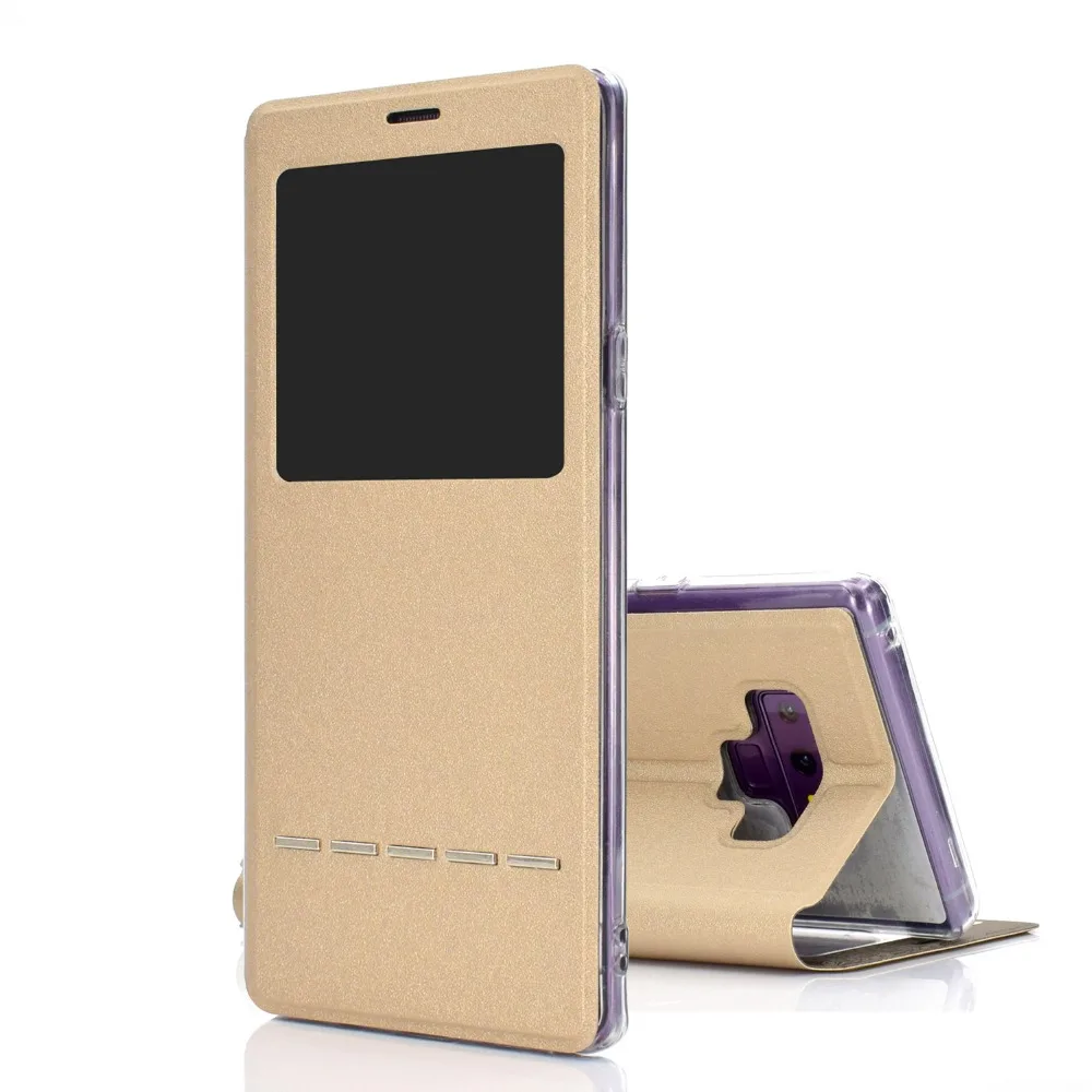 

Luxury Smart Window View Leather Filp Cover Cases For Samsung Galaxy Note 9 S9 Plus J4 J6 A6 2018 Holder Stand Phone Case Fundas