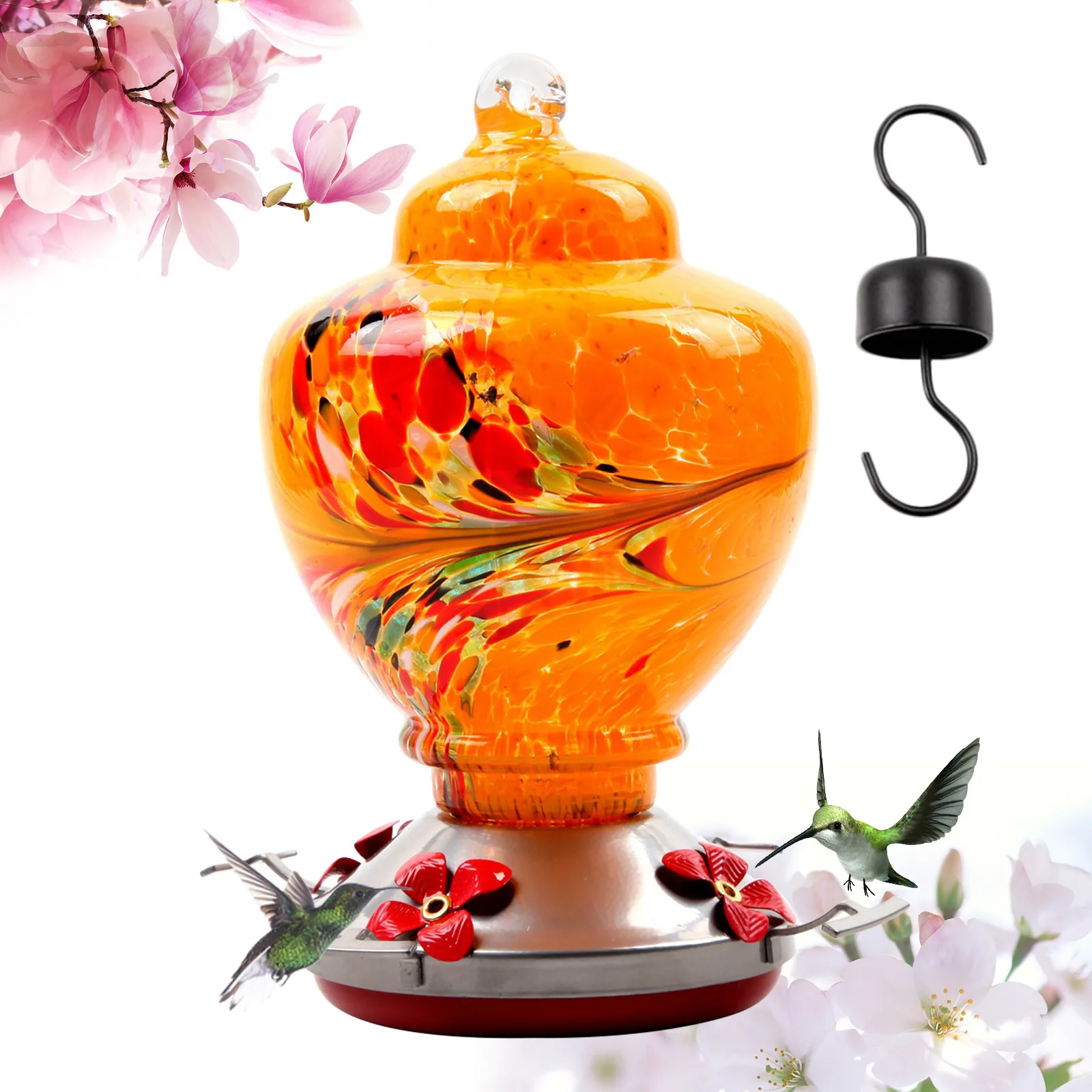 Дворовый Садовый декор Колибри Фидер Рука выдувное Стекло инвентарь садовые