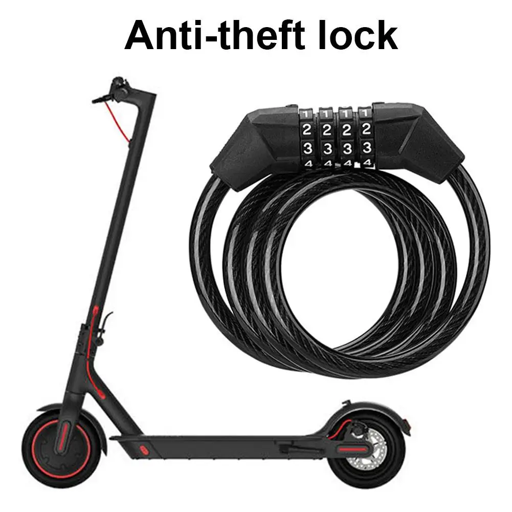 

4-Digit Password Lock Mountain Bike Bicycle Code Security Anti-theft Cable Lock For Mountain Bike Motorcycles Scooters