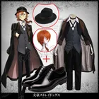 Костюм для косплея аниме Bungou Stray Dogs, униформа накахара чуя, парики и шляпа, костюм на Хэллоуин для женщин и мужчин