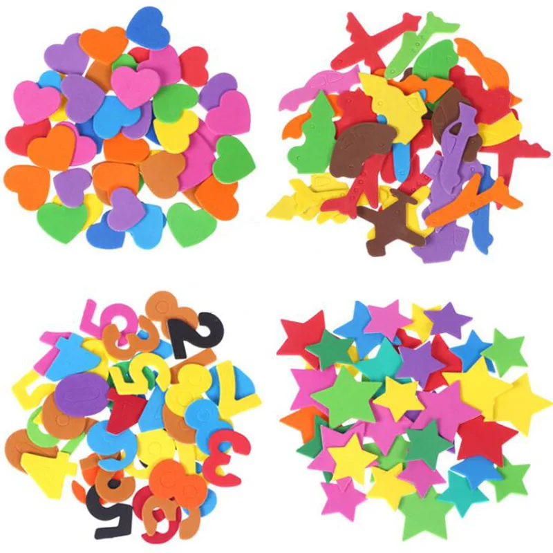 Color Sponge Self-Adhesive Stickers Kindergarten Handmade DIY Production Children'S Bedroom Stickers Stationery Gifts Friends images - 6