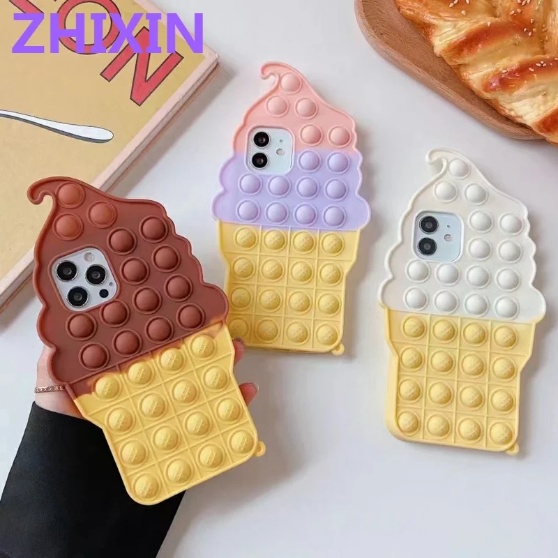 

Ice Cream Rainbow Bubble Soft Cute Back Case for Iphone 12mini 11 Pro Max Playgame Cover For iphone Xs Max Xr X 6 7 8 Plus