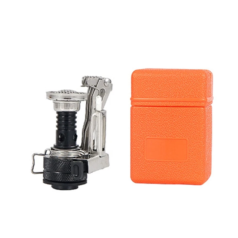 

124F Outdoor Camping Stove Head Picnic 3000W Folding Mini Pocket Furnace Split Burner with Gas Conversion Adapter Pot Pan Tank