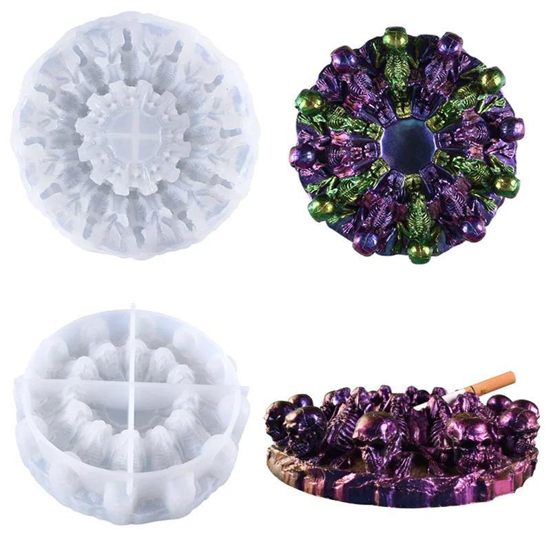 

Transparent Silicone Mould DIY Skull Ashtray Mold Crystal Epoxy Resin Molds Tobacco Accessories Making Tool