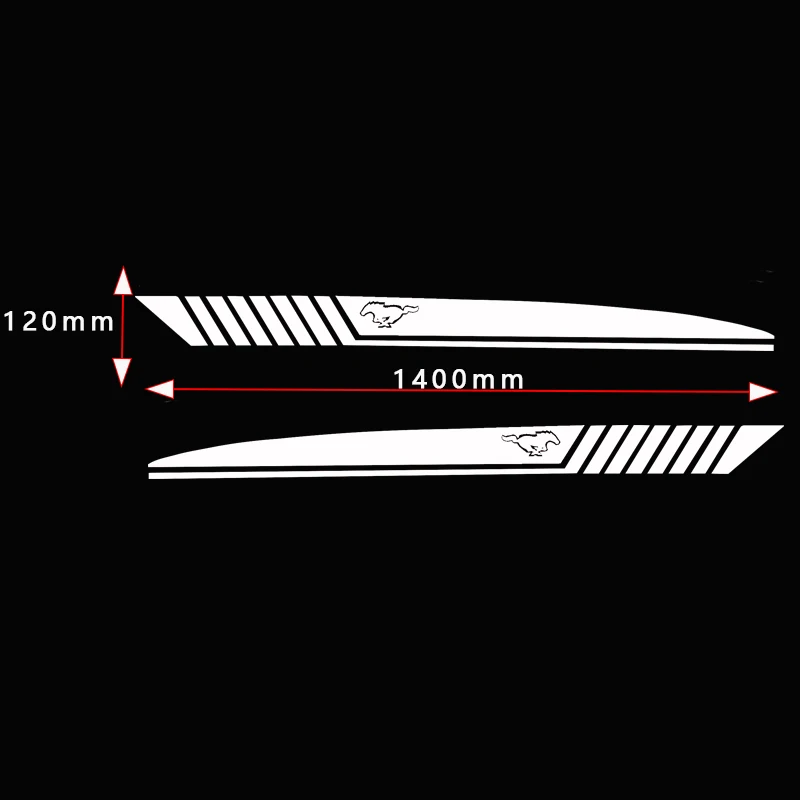 Стильная наклейка на кузов автомобиля Виниловая боковая для Ford MUSTANG Style racing sport 2009