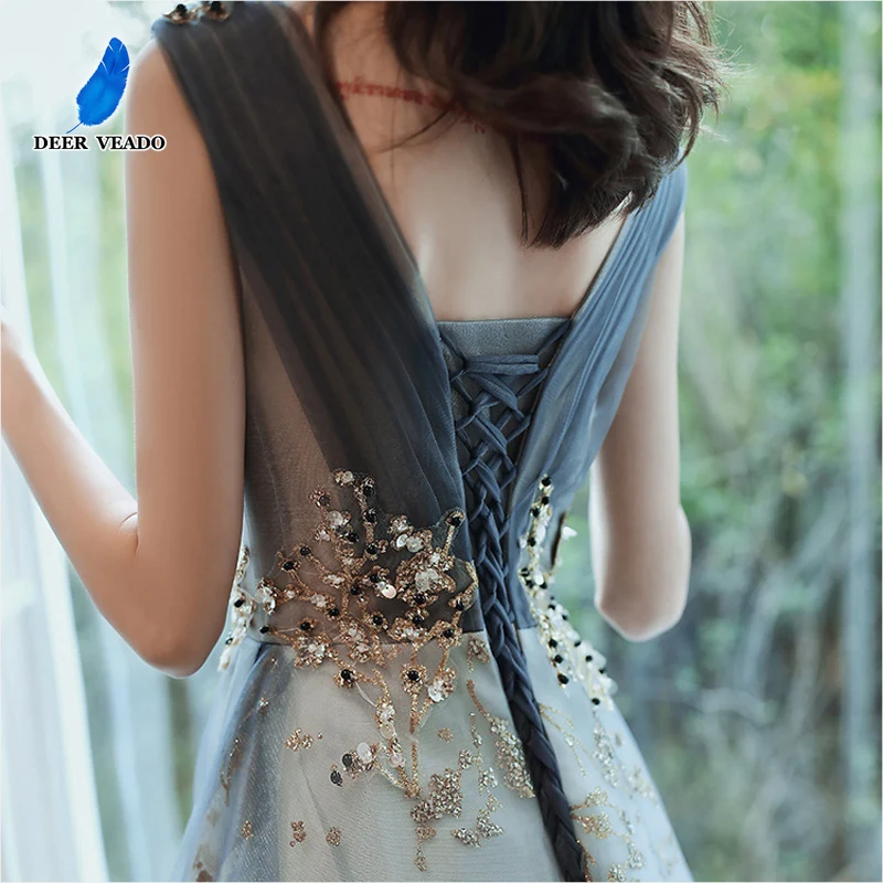 

DEERVEADO MFY110 Tulle Appliques Prom Dresses 2020 New Arrival Occasion Party Dresses Long Formal Dress Prom Gown