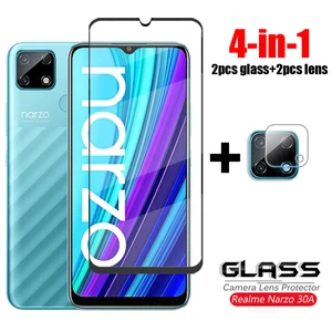 glass on realme narzo 30a full cover tempered glass for oppo realme narzo 30 a pro 5g hd phone screen protector realme narzo 30a free global shipping