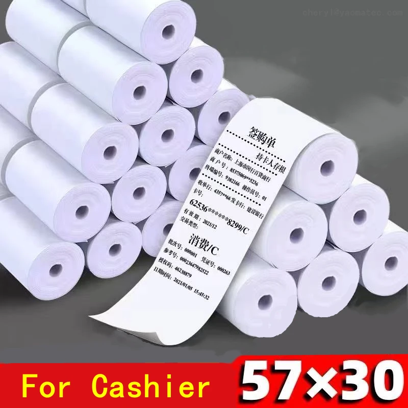76 Rolls 57*30mm Thermal Printing Paper 6.5 Meters Thermal Paper for Cash Registers POS Printer Accessories