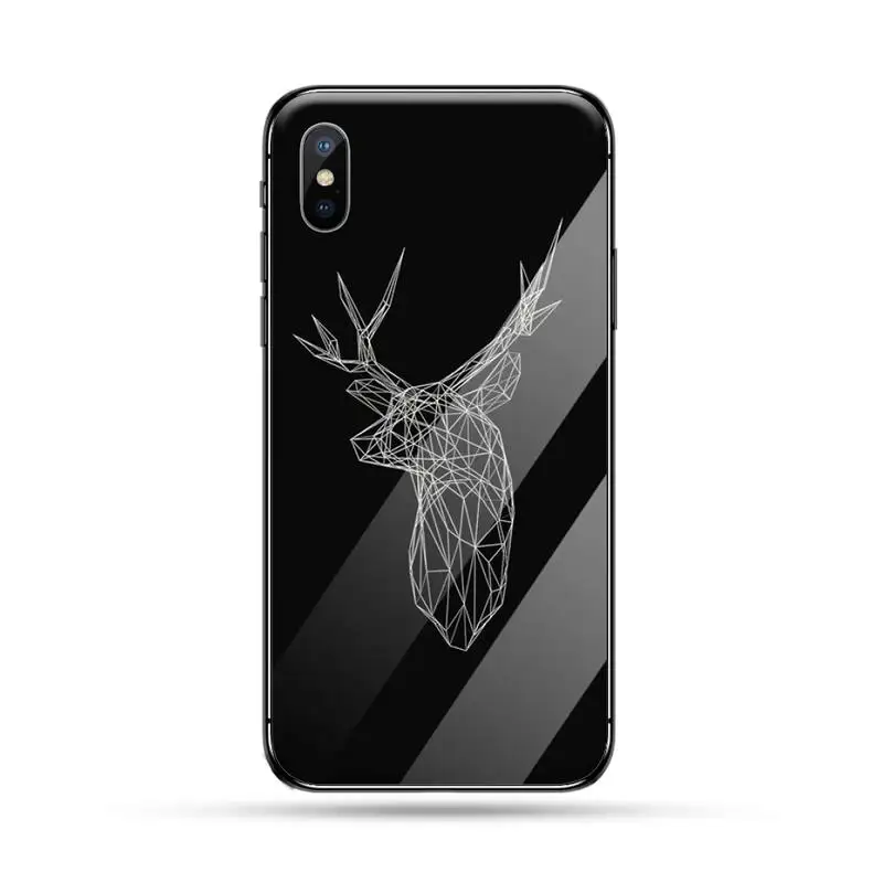 

Animal Line fashion art design line luxury Phone Case funda Tempered glass For iphone 5C 6 6S 7 8 plus X XS XR 11 PRO MAX