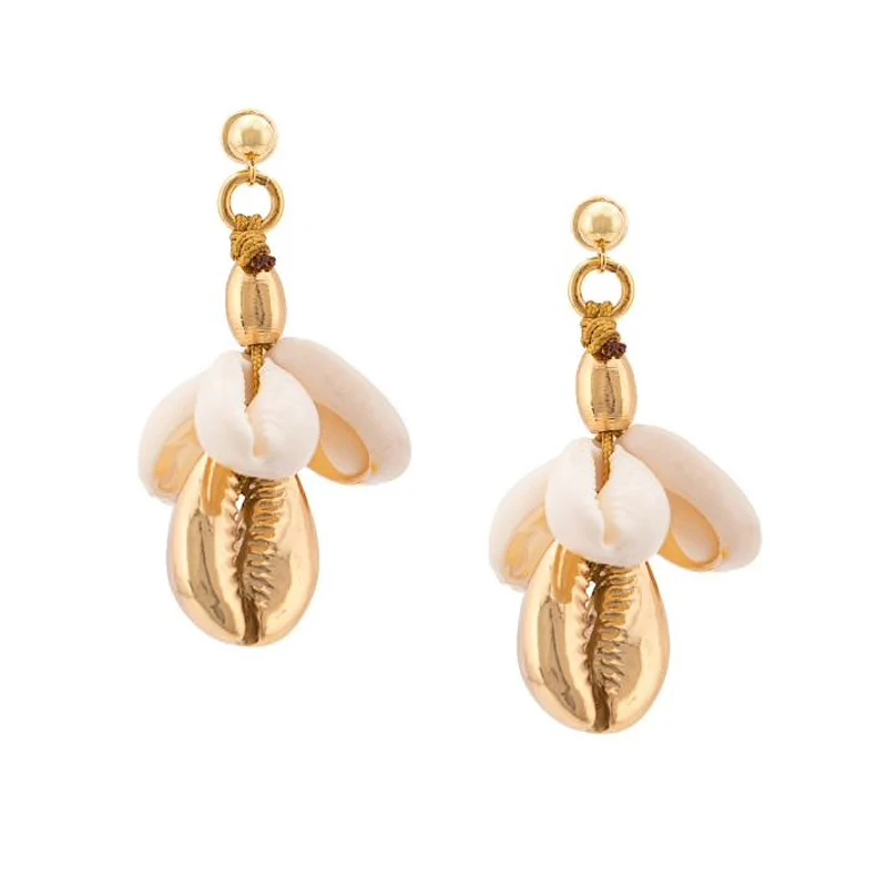 Женские серьги подвески в виде ракушки креативный дизайн стильные аксессуары