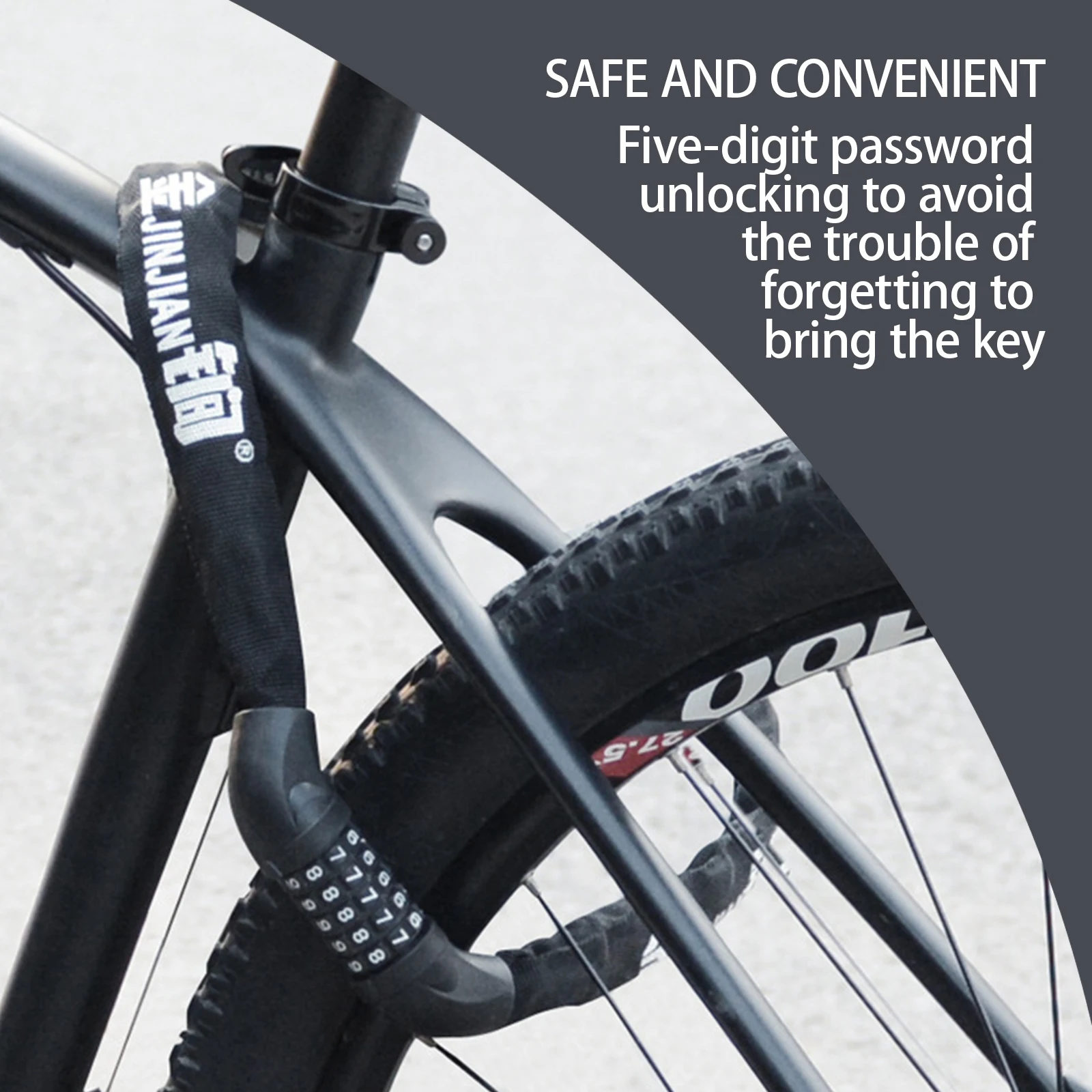 

Cycling Bicycle Lock Password Chain Lock For Motorcycle MTB Road Bike Safety Anti-theft Ultralight Portable Lock For Bicycle