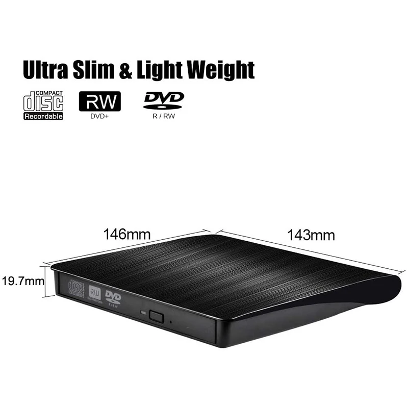 Портативный внешний DVD-привод USB 3 0 тонкий RW записывающий компакт-диск
