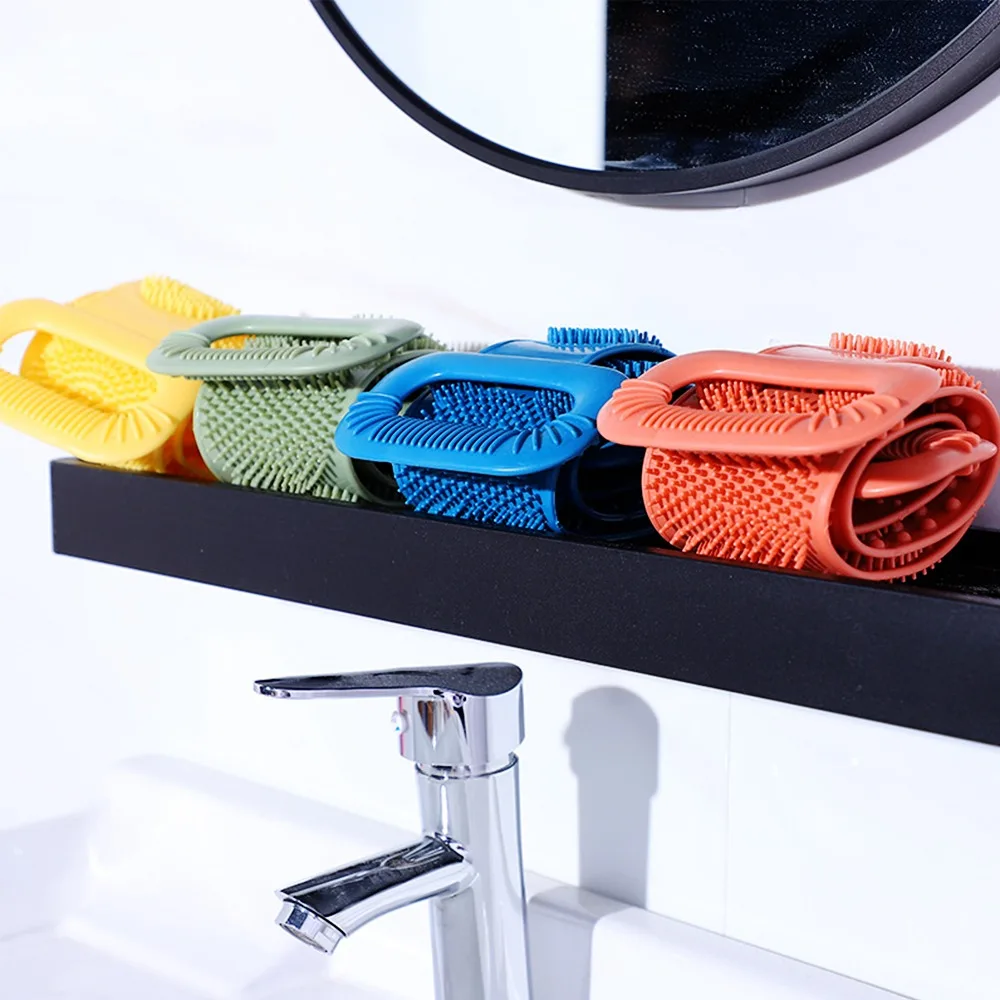 

Magic Silicone Brushes Bath Towels Body Brush Bath Belt Exfoliating Back Brush Belt Wash Skin Household Cleaning Shower Brushes