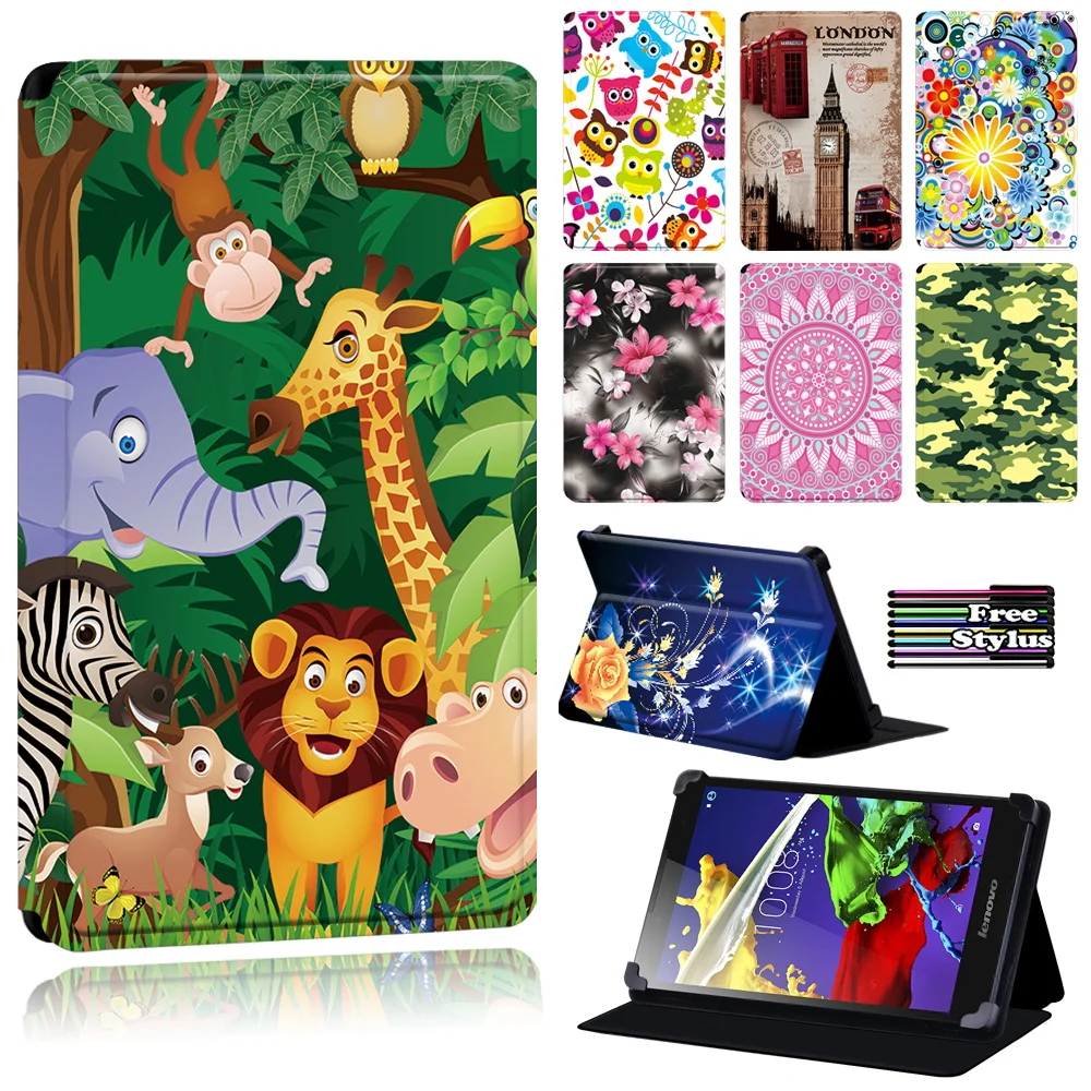 

Tablet Case for Lenovo Tab 2 A7-10/A7-10F/Tab 4(8/8 Plus/10/10 Plus)/Tab 2 A8/Tab 3(7 Essential/10.1) - Oldimage Cover Case +pen