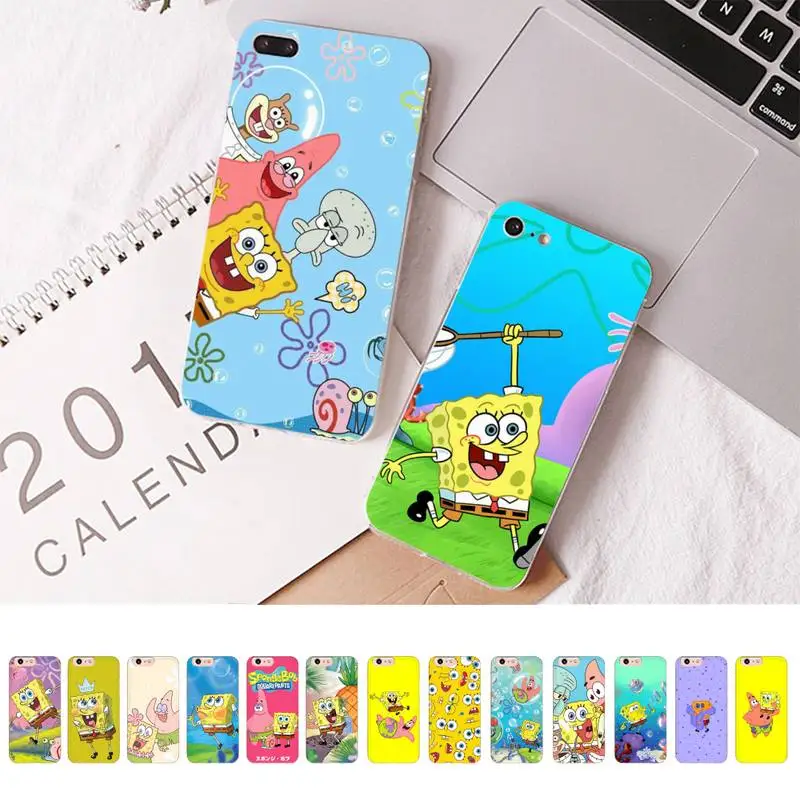 

FHNBLJ SpongeBob-Patrick-Star-Game-Squarepants Phone Case for iPhone 11 12 13 mini pro XS MAX 8 7 6 6S Plus X 5S SE 2020 XR case