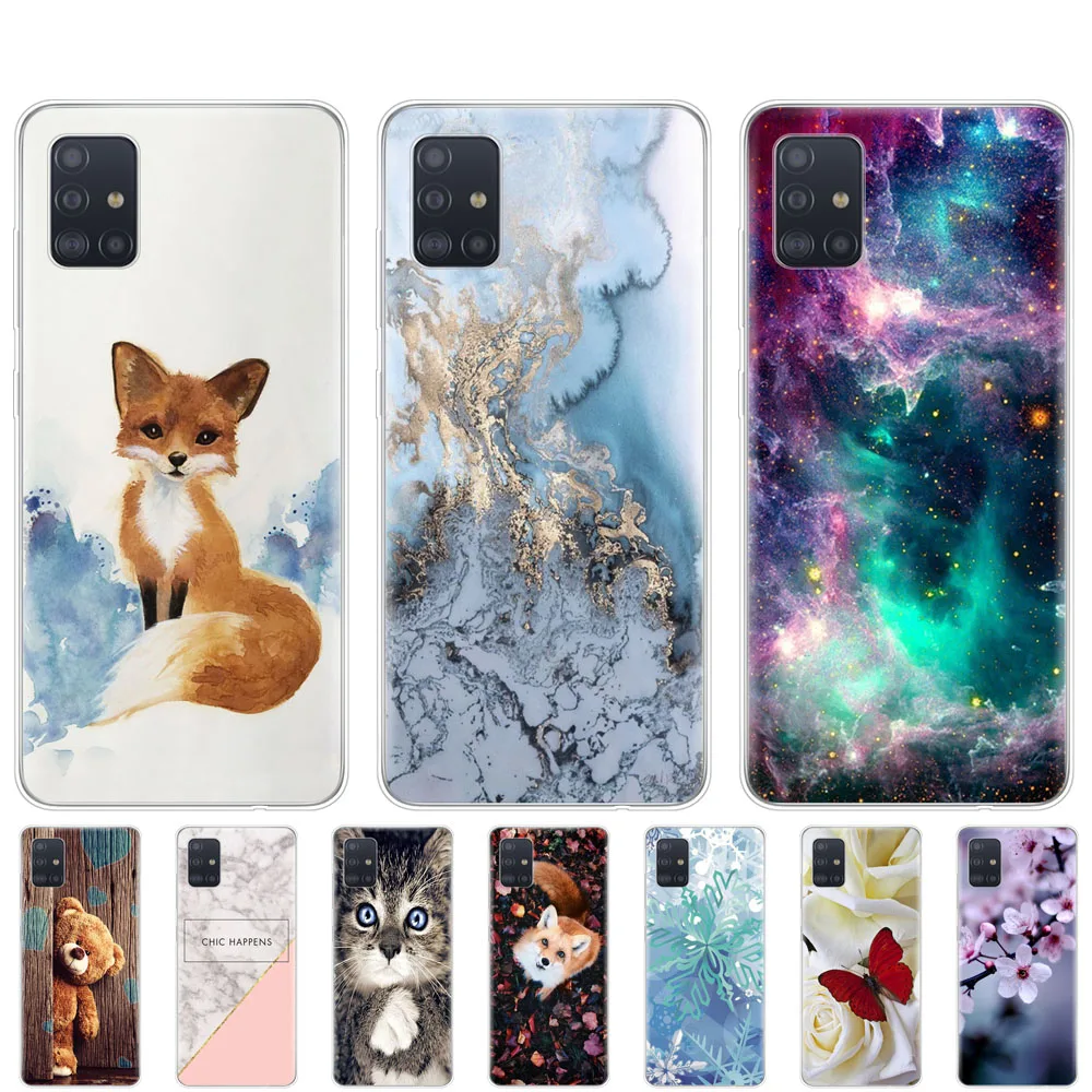 Силиконовый чехол для Samsung Galaxy A51 мягкая задняя крышка A515 6 5 дюйма милый