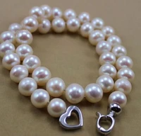 hot sellhot rare white 11 12mm south sea pearl necklace 925 silver clasp fine jewelry
