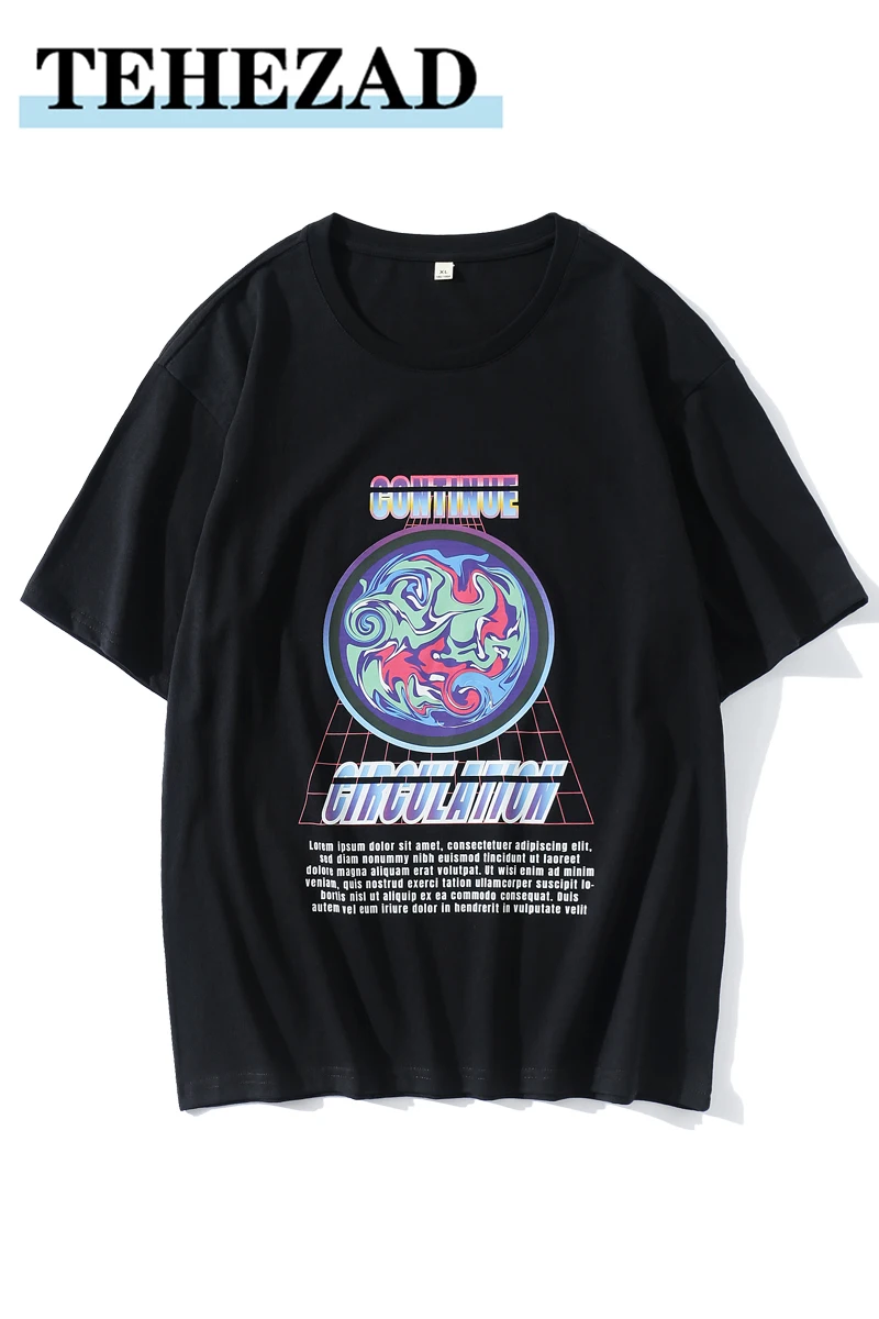 

Spring/summer 2021 New O-Neck Men's T-Shirt Printed Casual Versatile Plus-Size Short Sleeves for Men and Women