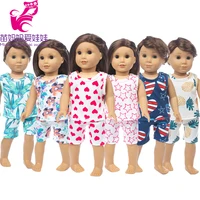 17 inch baby doll cotton vest shirt short pants for 18 inch american generation girl doll clothes home set